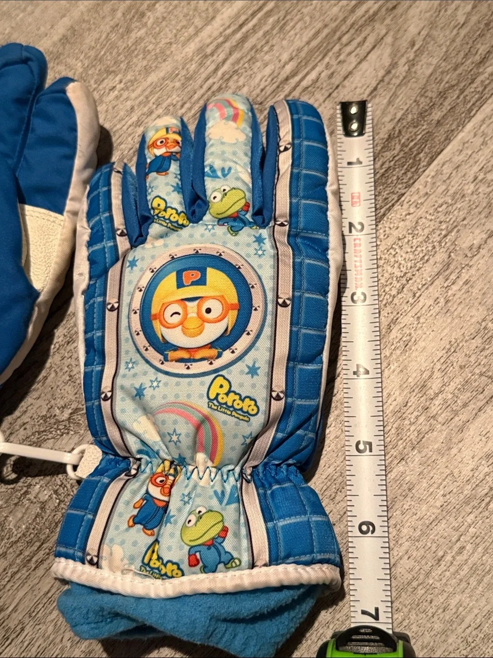Pororo Blue Kids Winter Gloves with Cartoon Design
